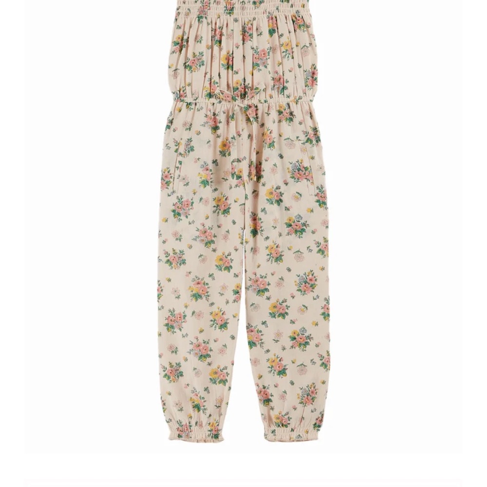 Emile et Ida Cream Floral Romper with Relaxed Fit